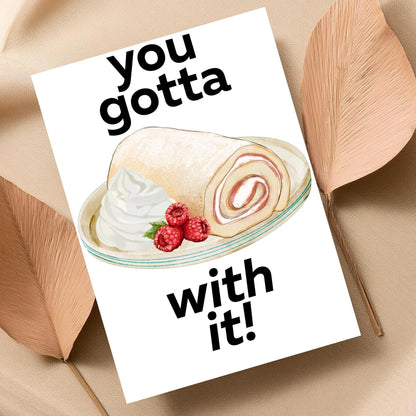 Song Lyric Poster, Swiss Roll, Oasis, Print for Kitchen, Kitchen Poster, You Gotta Roll With It