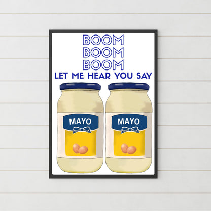 Song Lyric Poster, Mayonaise, Poster Print for Kitchen, Quirky Decor Wall Art