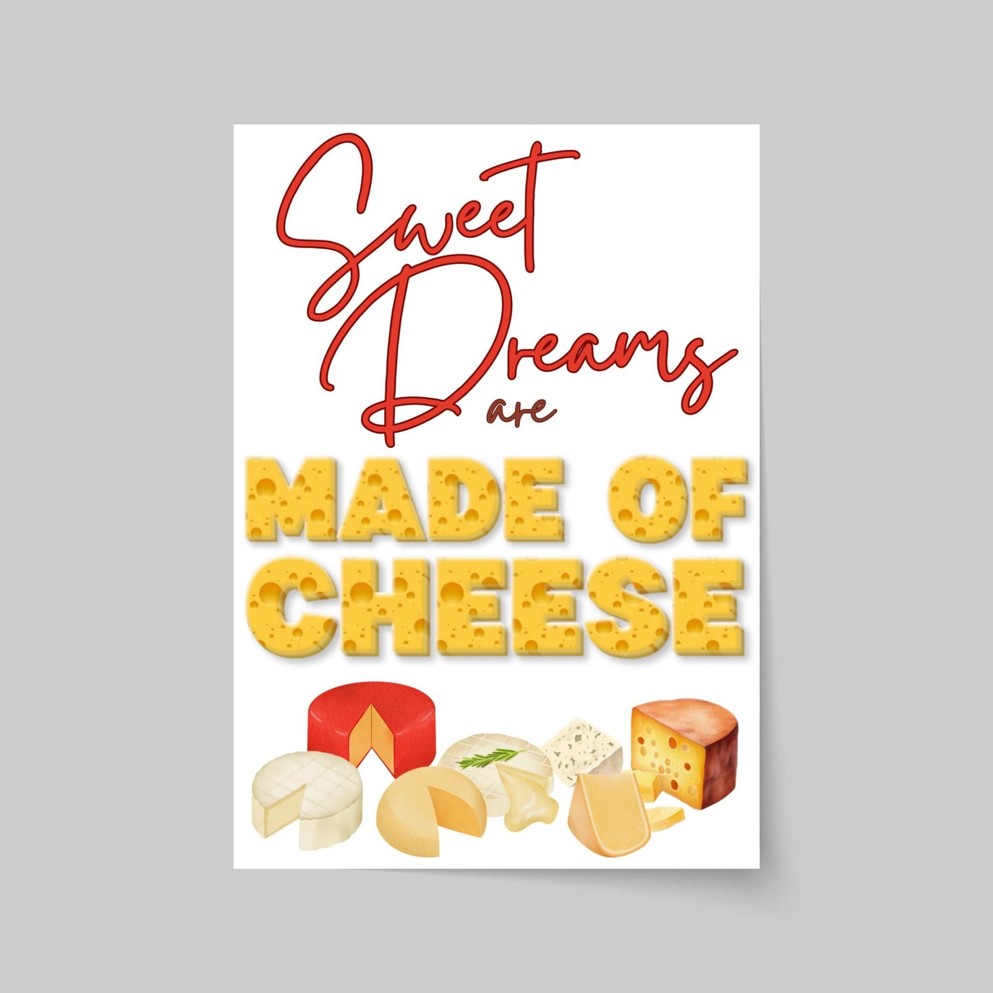Song Lyric Poster, Cheese Poster Print for Kitchen, Quirky Decor Wall Art, Eurythmics