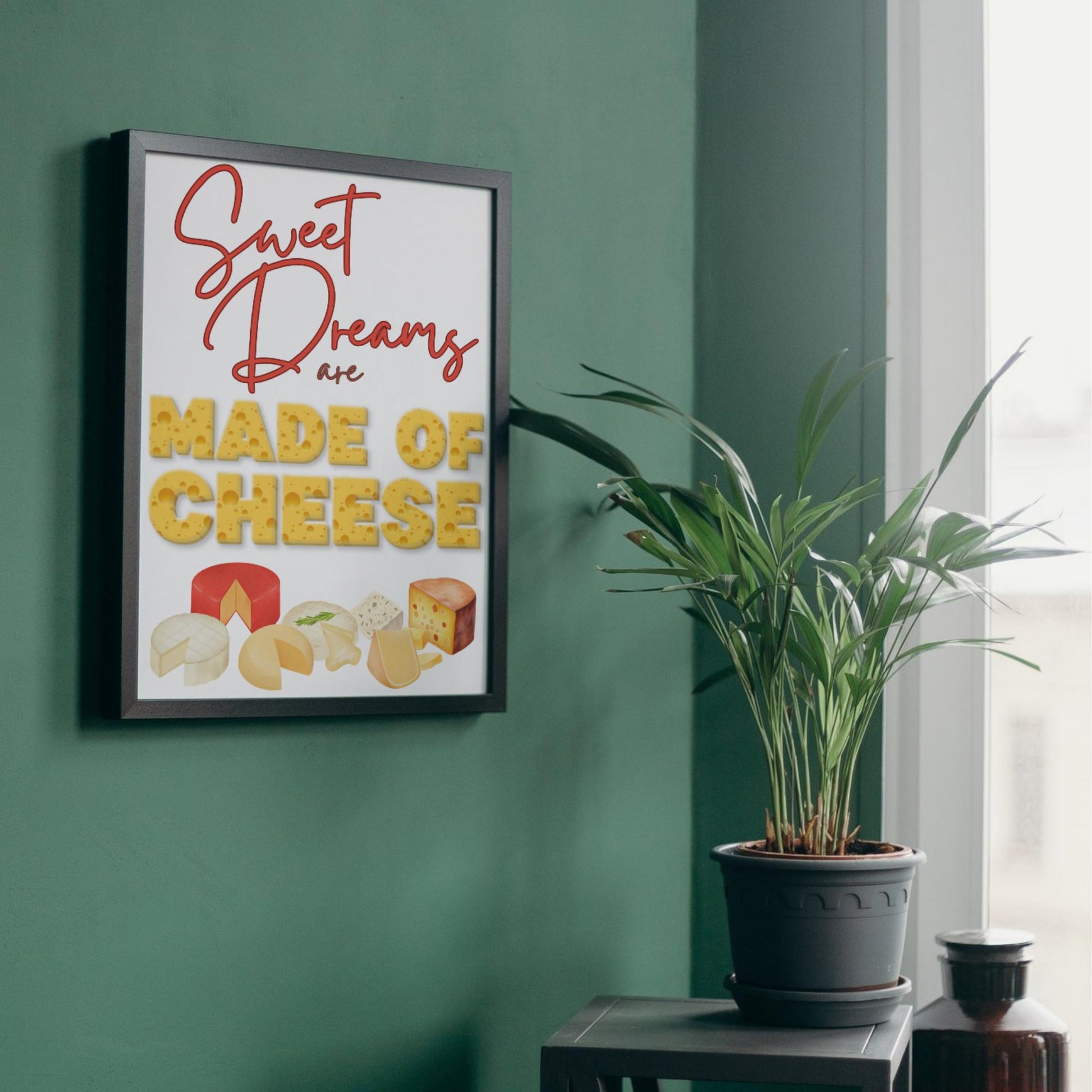 Song Lyric Poster, Cheese Poster Print for Kitchen, Quirky Decor Wall Art, Eurythmics