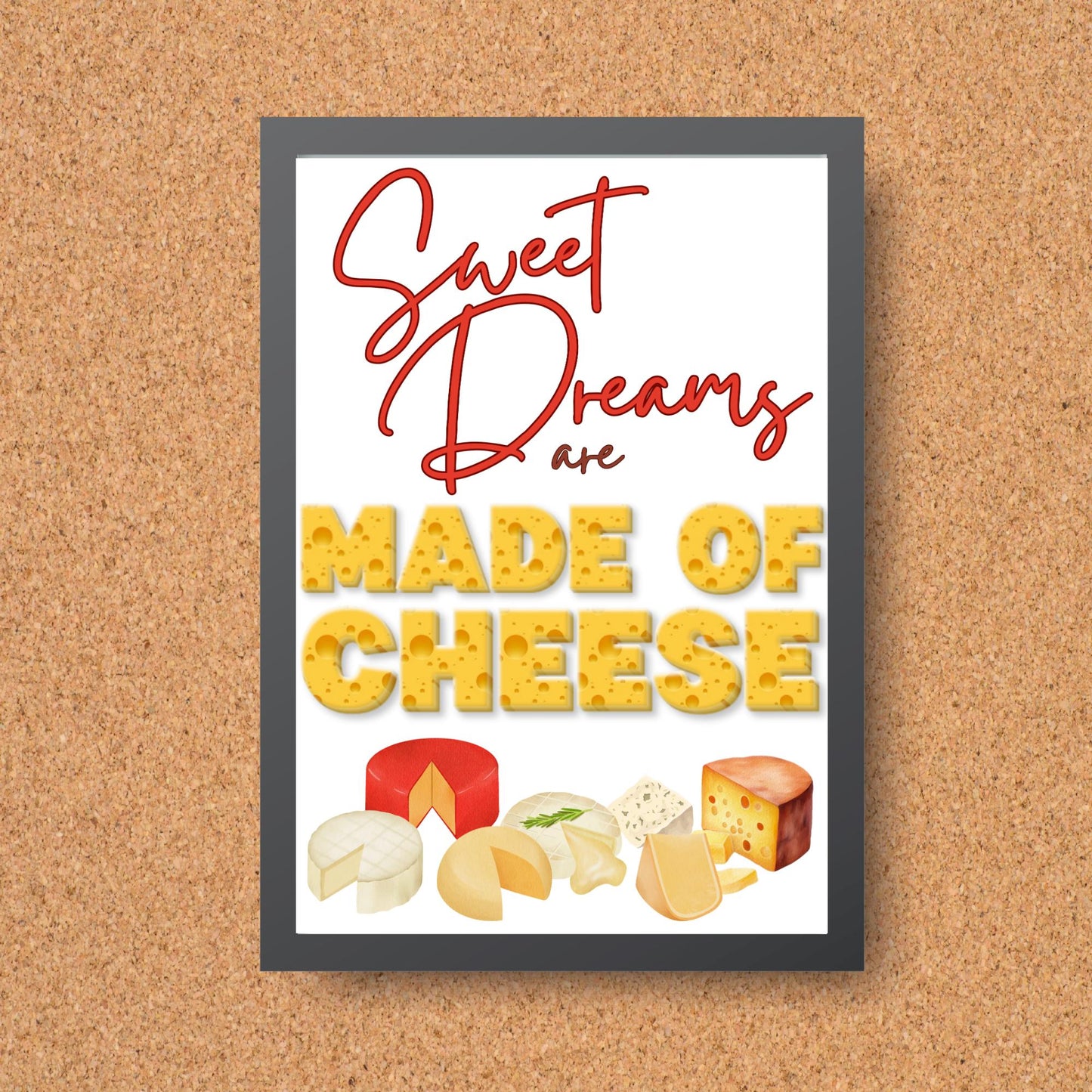 Song Lyric Poster, Cheese Poster Print for Kitchen, Quirky Decor Wall Art, Eurythmics