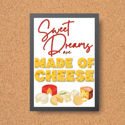 Song Lyric Poster, Cheese Poster Print for Kitchen, Quirky Decor Wall Art, Eurythmics