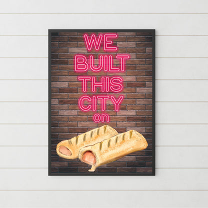 Song Lyric Poster, We Built This City, Poster Print for Kitchen, Quirky Decor Wall Art Starship