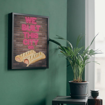 Song Lyric Poster, We Built This City, Poster Print for Kitchen, Quirky Decor Wall Art Starship