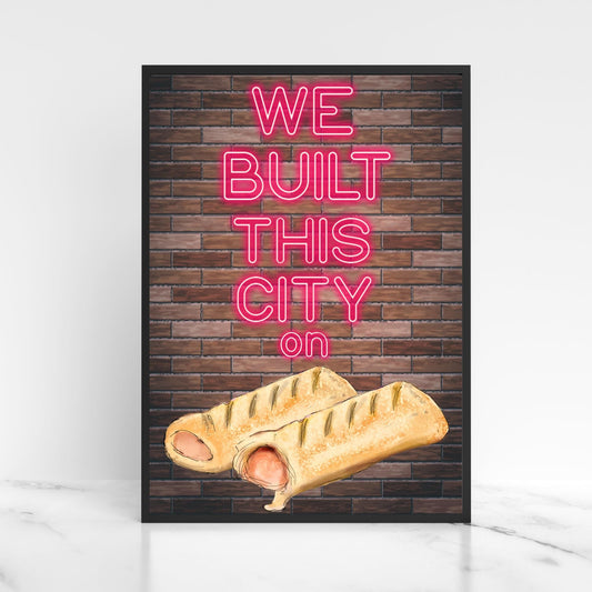 Song Lyric Poster, We Built This City, Poster Print for Kitchen, Quirky Decor Wall Art Starship