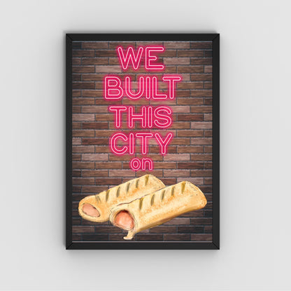 Song Lyric Poster, We Built This City, Poster Print for Kitchen, Quirky Decor Wall Art Starship