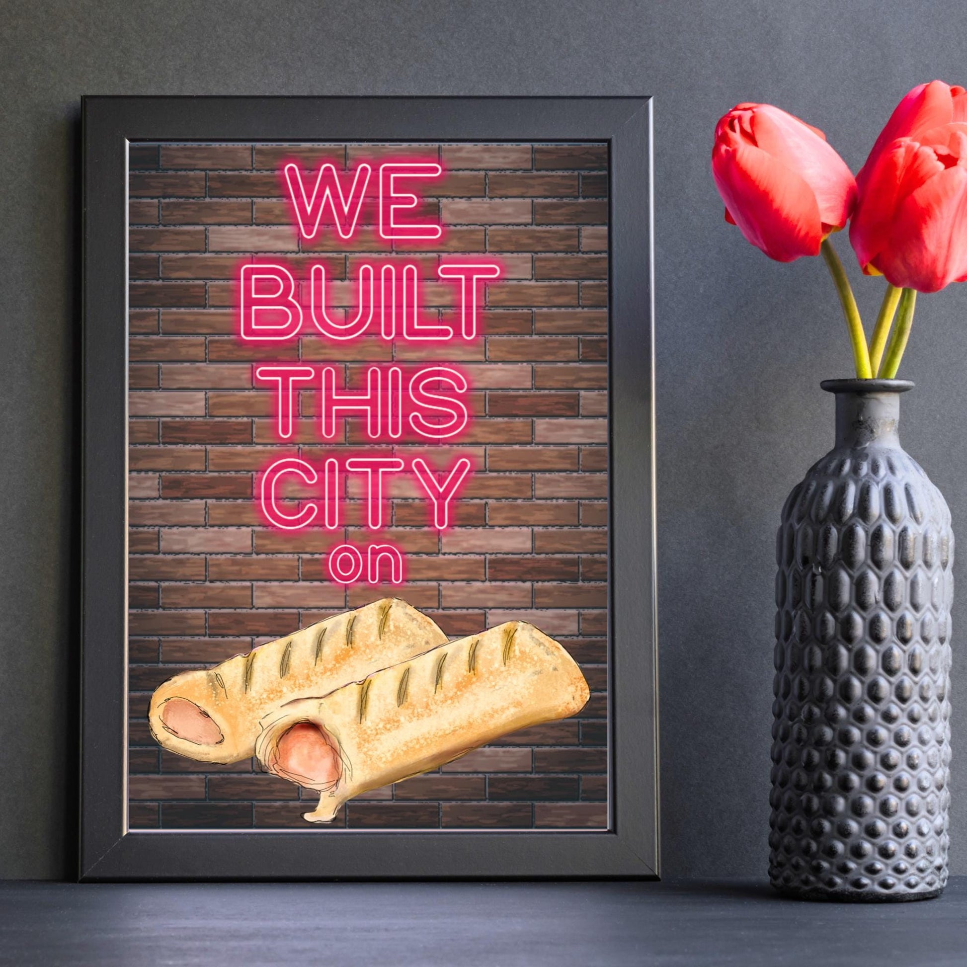 Song Lyric Poster, We Built This City, Poster Print for Kitchen, Quirky Decor Wall Art Starship