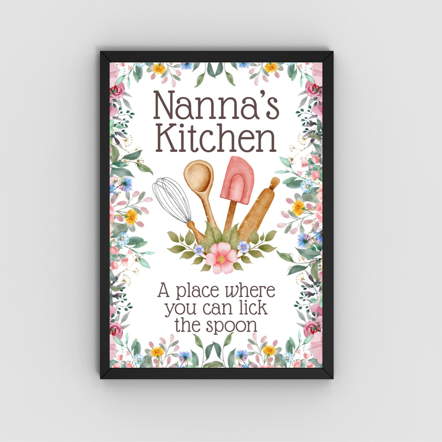 Personalised Kitchen Art, Nanna's Kitchen Poster Print, Mum, Grandma, Nan, Multiple Options, Lovely Gift for Mothers Day
