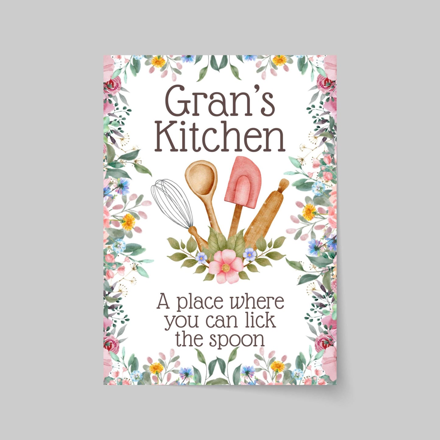 Personalised Kitchen Art, Nanna's Kitchen Poster Print, Mum, Grandma, Nan, Multiple Options, Lovely Gift for Mothers Day