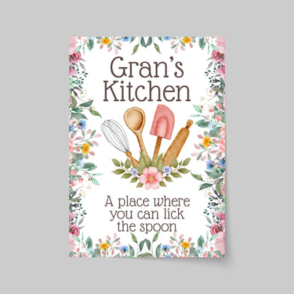 Personalised Kitchen Art, Nanna's Kitchen Poster Print, Mum, Grandma, Nan, Multiple Options, Lovely Gift for Mothers Day