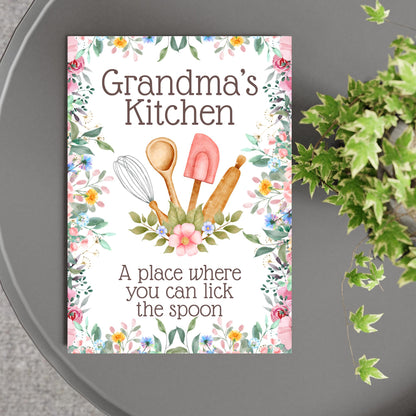 Personalised Kitchen Art, Nanna's Kitchen Poster Print, Mum, Grandma, Nan, Multiple Options, Lovely Gift for Mothers Day