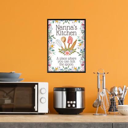 Personalised Kitchen Art, Nanna's Kitchen Poster Print, Mum, Grandma, Nan, Multiple Options, Lovely Gift for Mothers Day