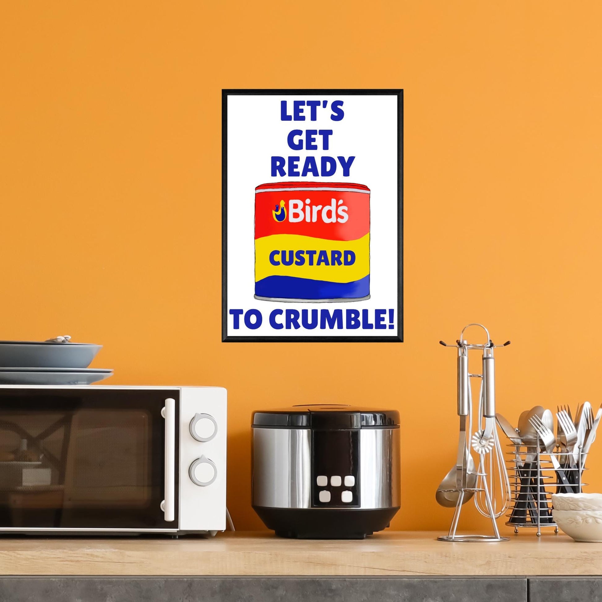 Song Lyric Poster, Let's Get Ready to Rumble, Poster Print for Kitchen, Quirky Decor Wall Art, Custard Apple Crumble