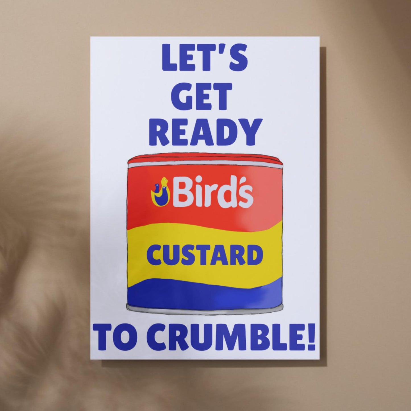 Song Lyric Poster, Let's Get Ready to Rumble, Poster Print for Kitchen, Quirky Decor Wall Art, Custard Apple Crumble