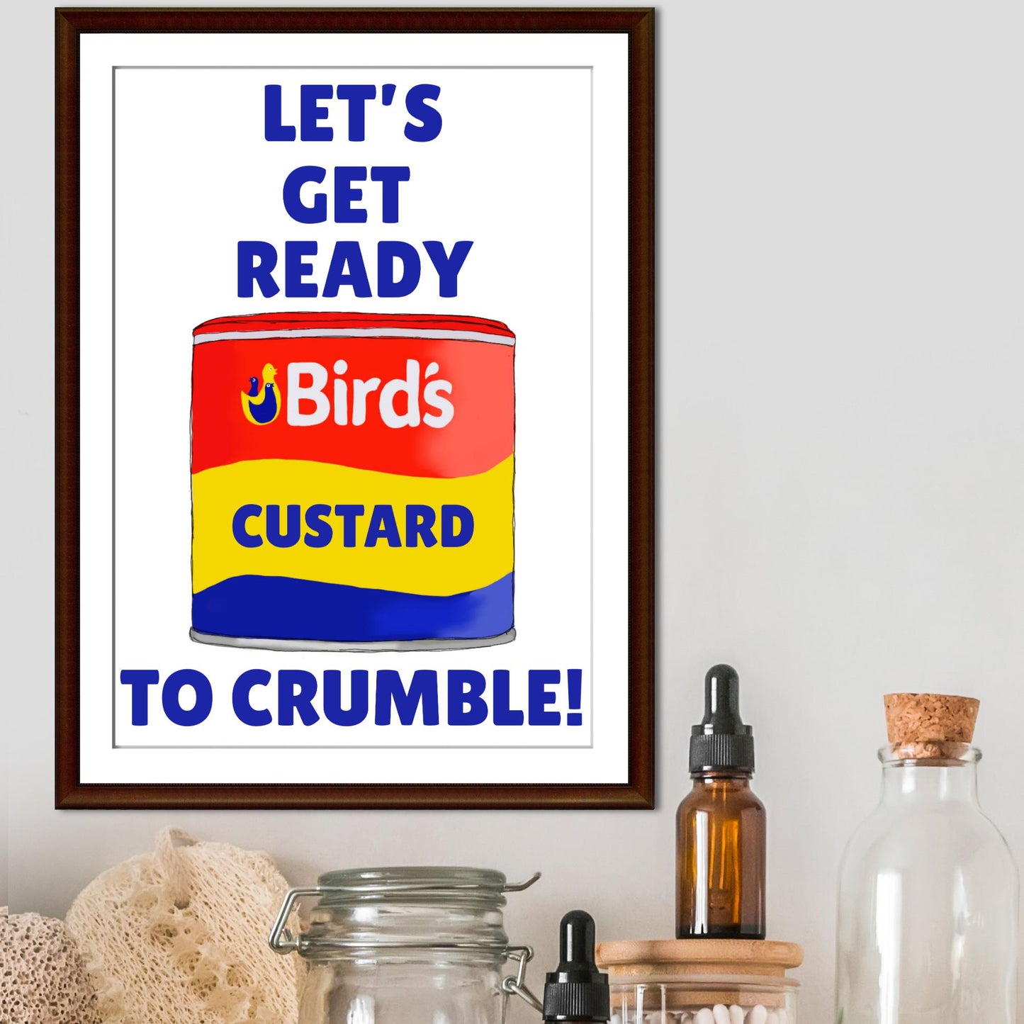 Song Lyric Poster, Let's Get Ready to Rumble, Poster Print for Kitchen, Quirky Decor Wall Art, Custard Apple Crumble