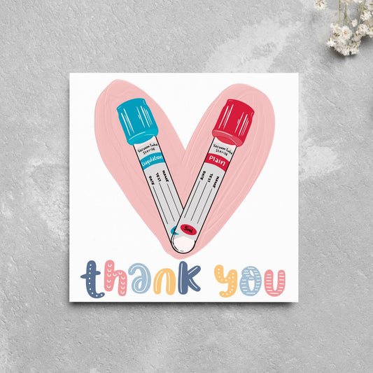 Thank You Card for Phlebotomist, Card For Blood Nurse, Thank You Card, Thanks Nurse, Phlebotomy Card