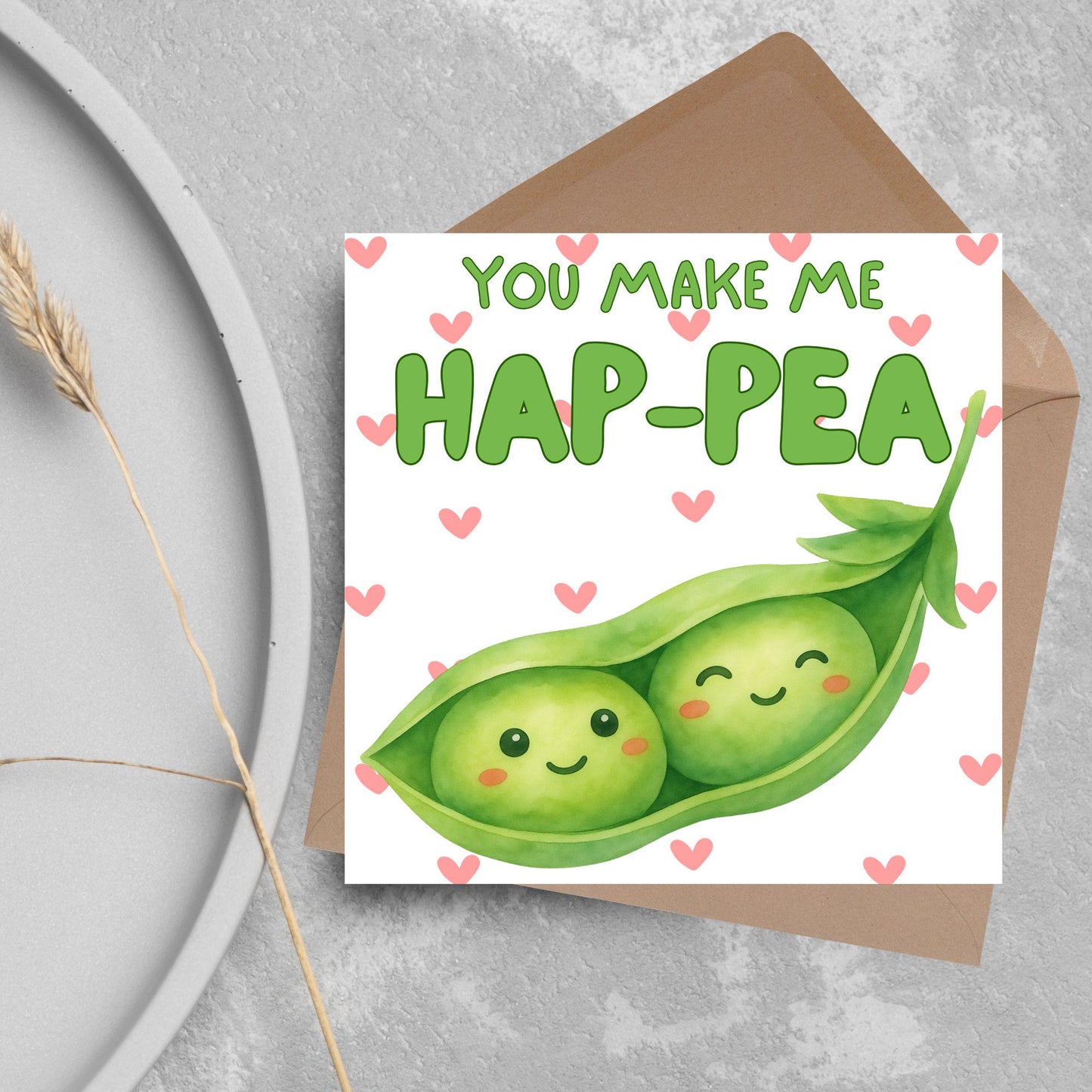 Pea Anniversary Card, Friendship Card, Just Because, Thinking of you, Appreciation Card