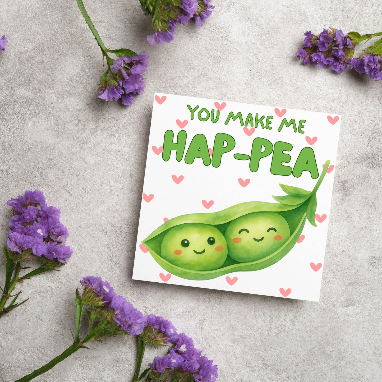 Pea Anniversary Card, Friendship Card, Just Because, Thinking of you, Appreciation Card