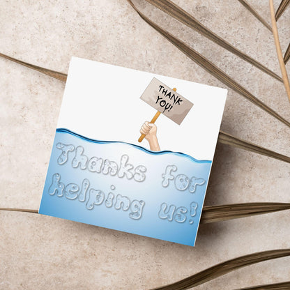Thank You Card for Plumber, Plumbing Card, Flood Thanks, Coastguard