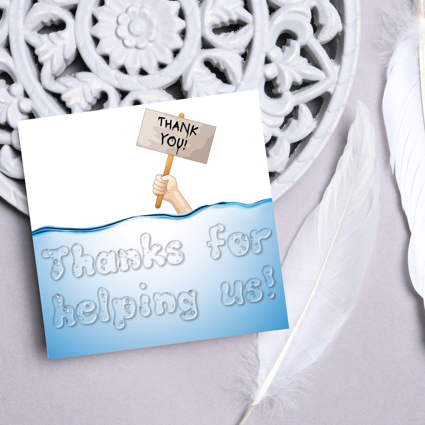 Thank You Card for Plumber, Plumbing Card, Flood Thanks, Coastguard