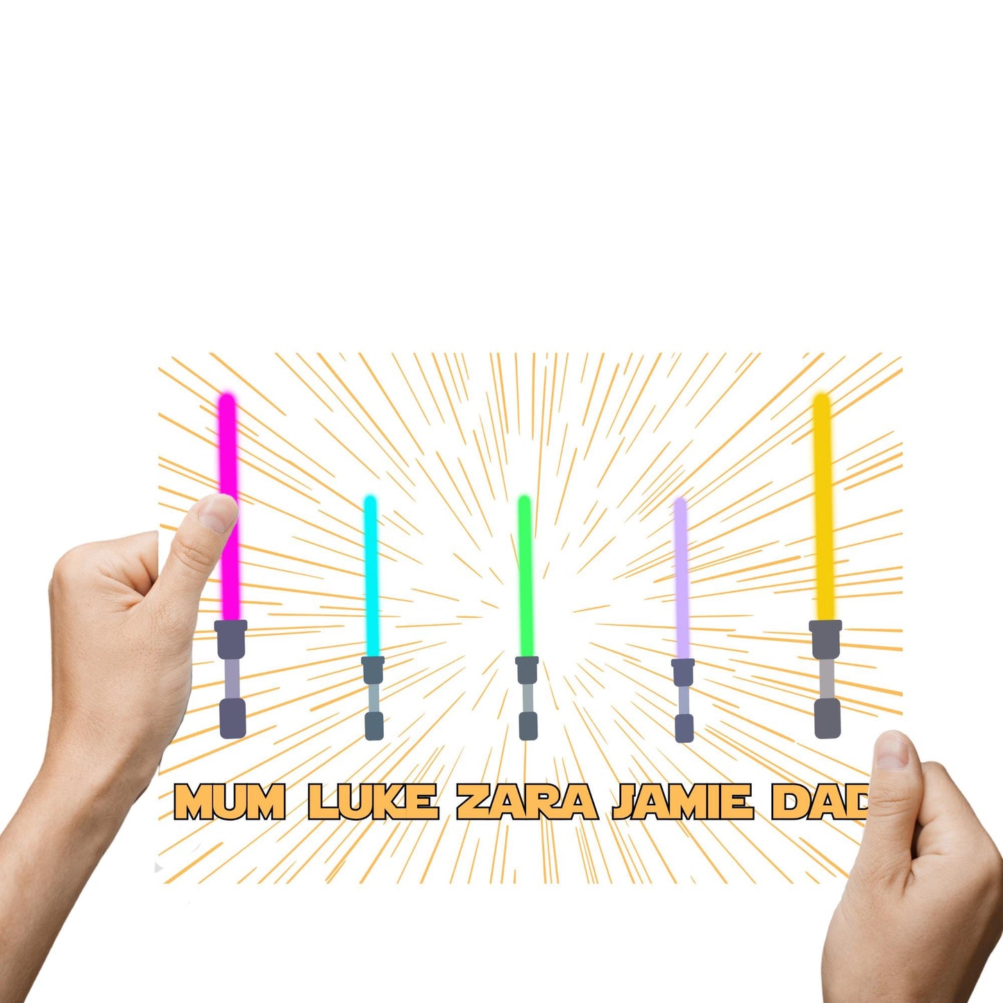 Personalised Star Wars Inspired Family Name Wall Art, Simple Design