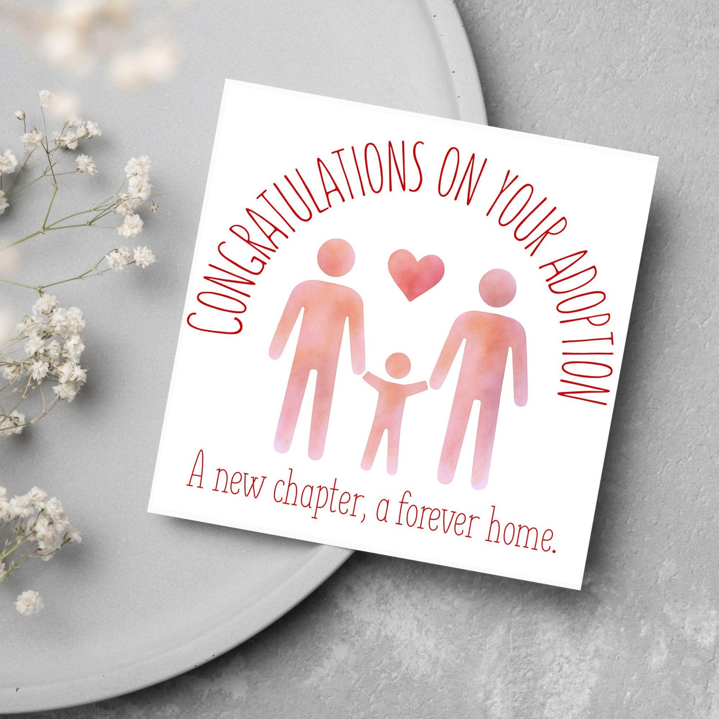 Congratulations on your Adoption Card, Adopted Child Card, New Family Greetings Card