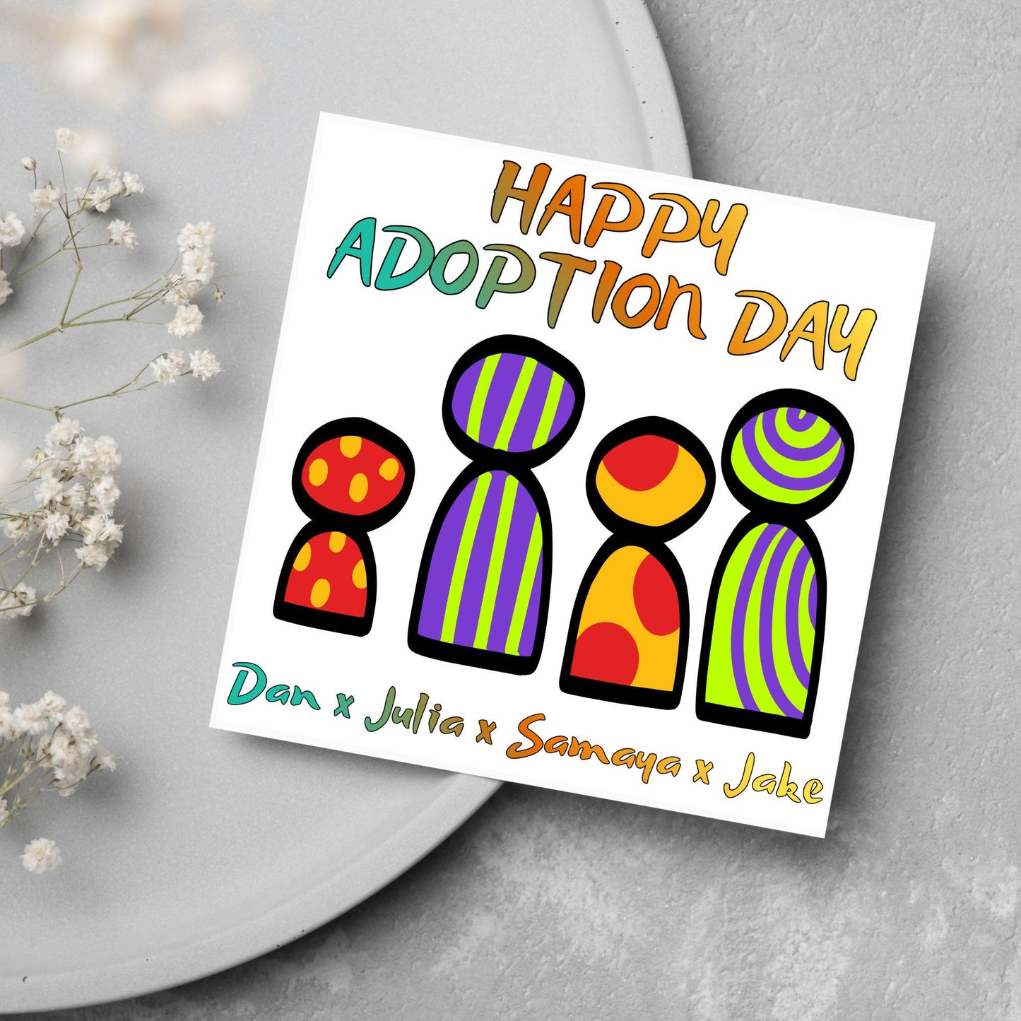 Personalised Congratulations on your Adoption Card, Adopted Child Card, New Family Greetings Card