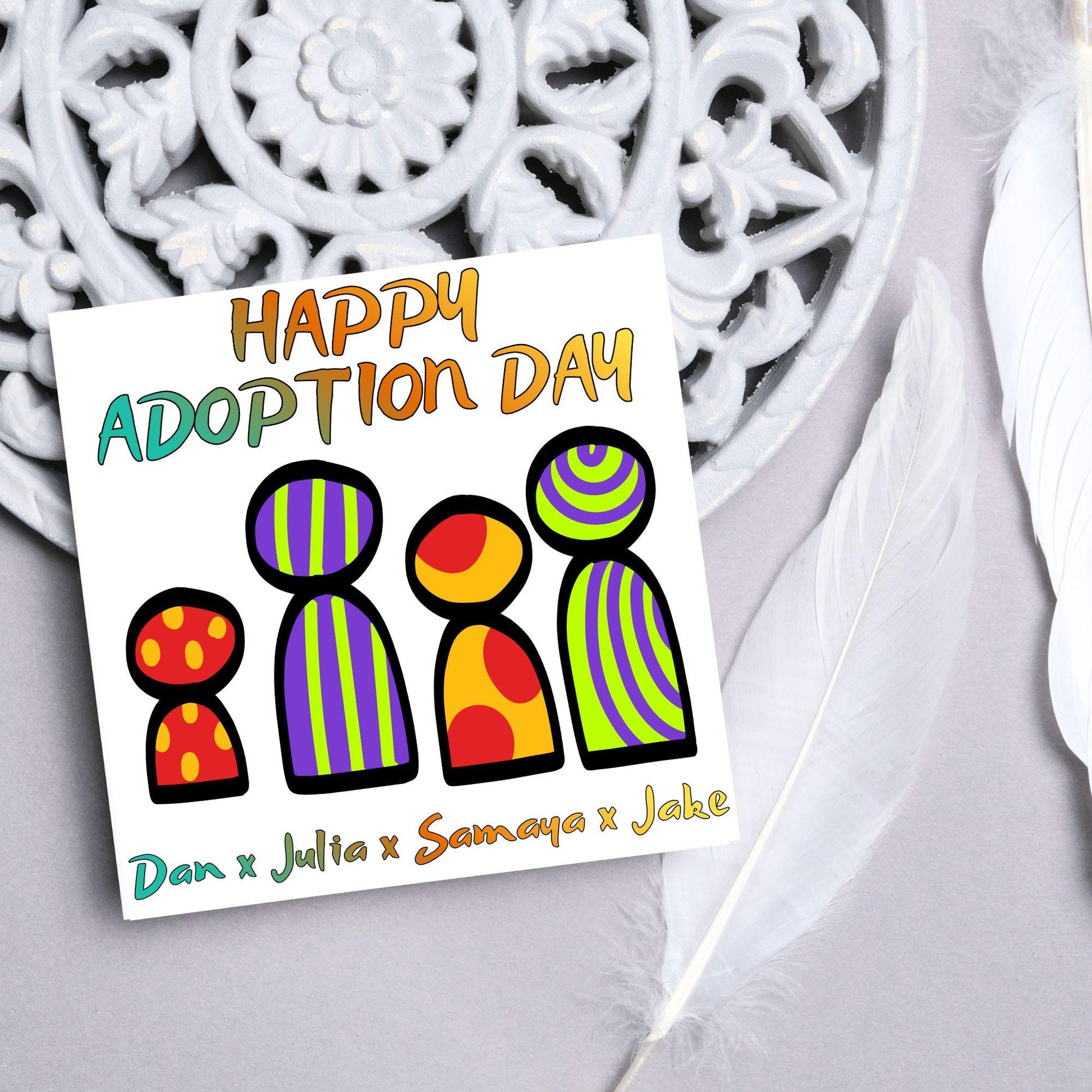 Personalised Congratulations on your Adoption Card, Adopted Child Card, New Family Greetings Card