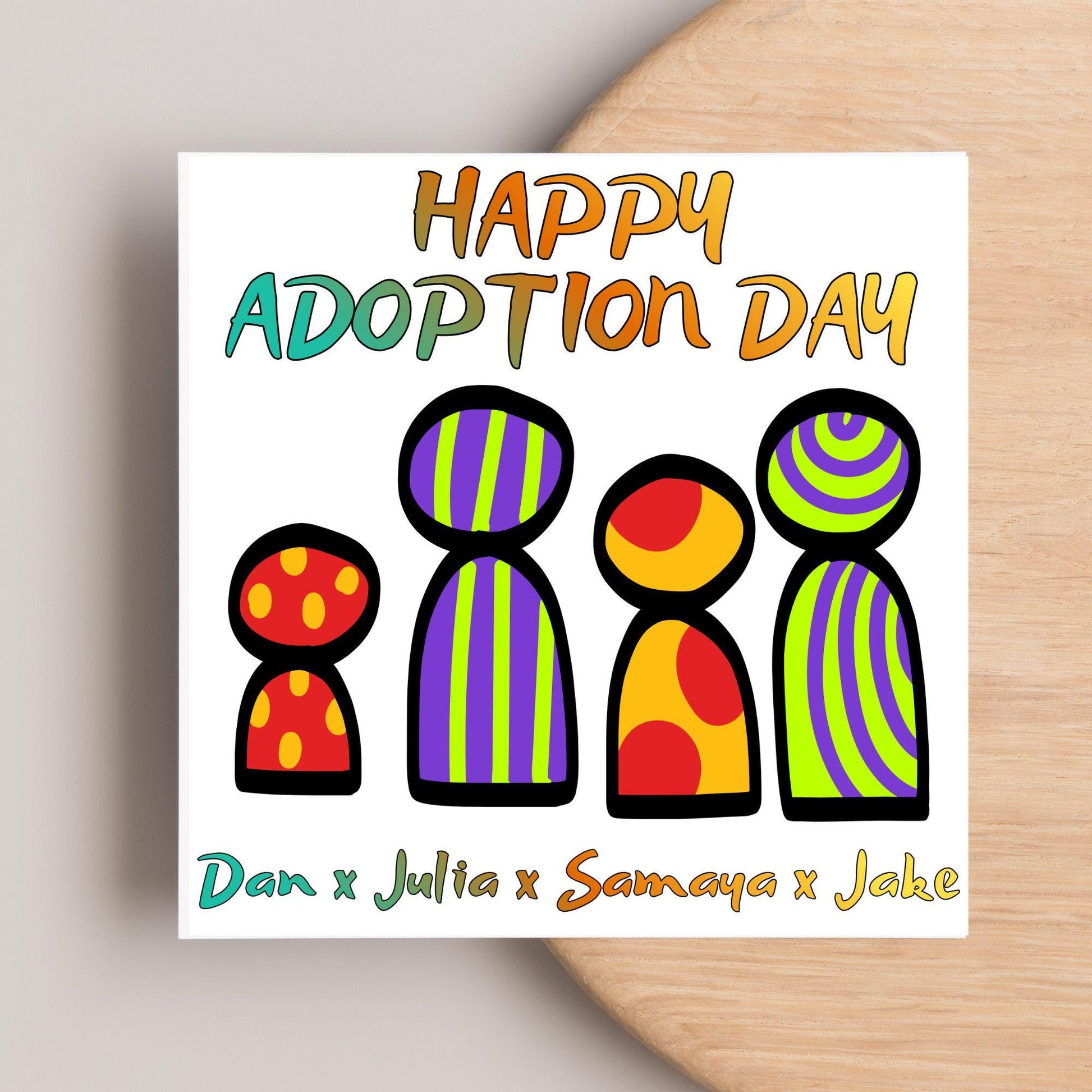 Personalised Congratulations on your Adoption Card, Adopted Child Card, New Family Greetings Card