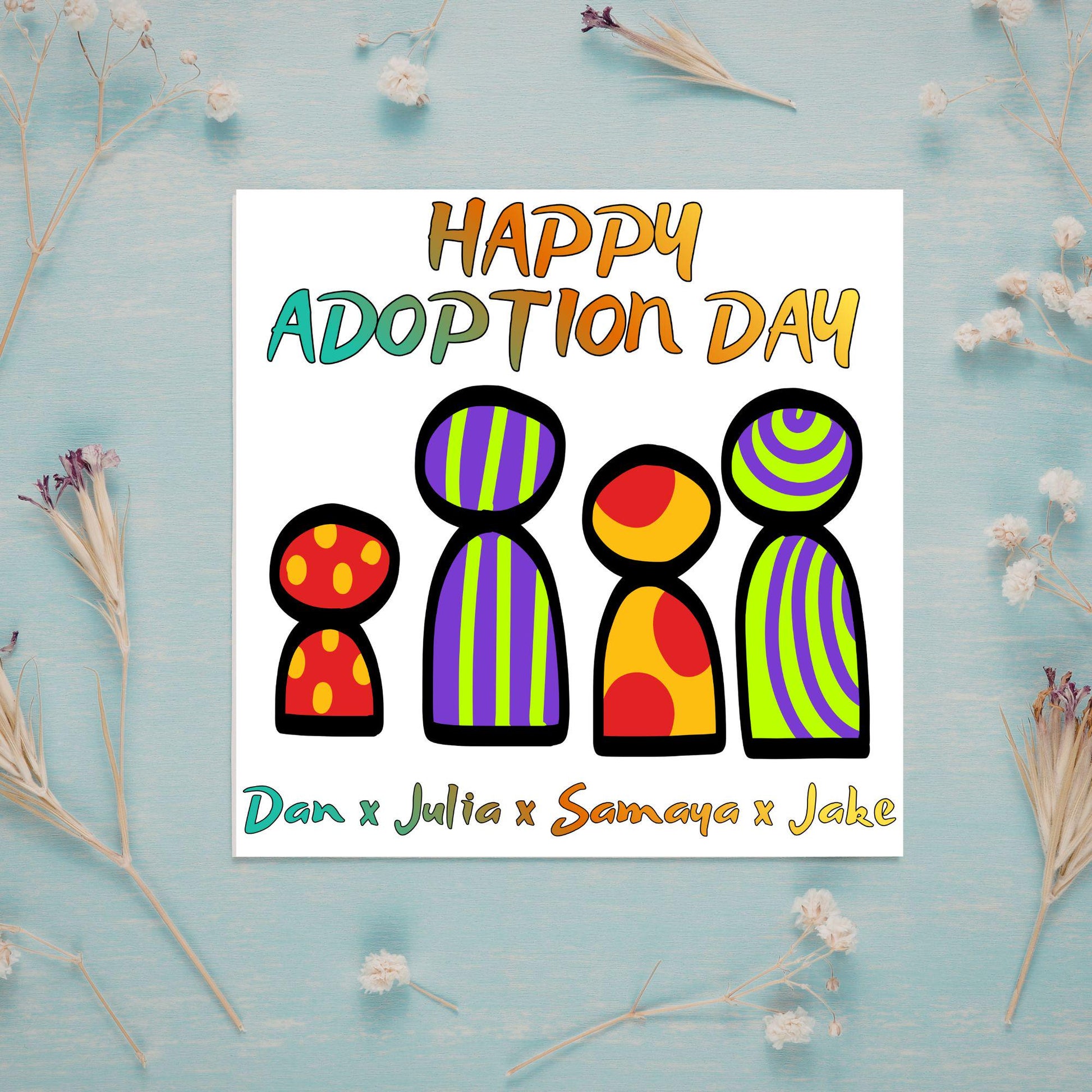 Personalised Congratulations on your Adoption Card, Adopted Child Card, New Family Greetings Card