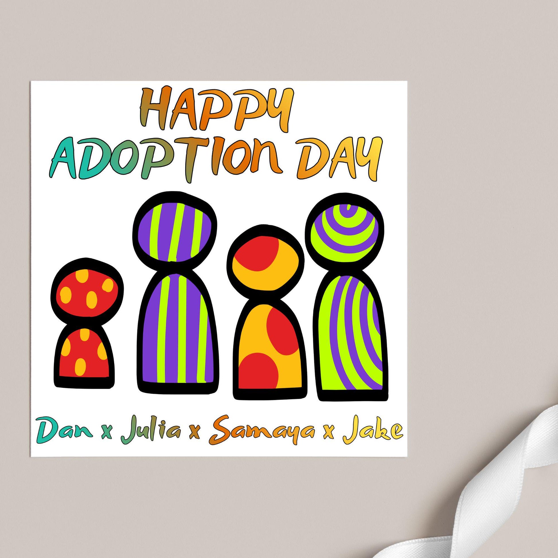 Personalised Congratulations on your Adoption Card, Adopted Child Card, New Family Greetings Card