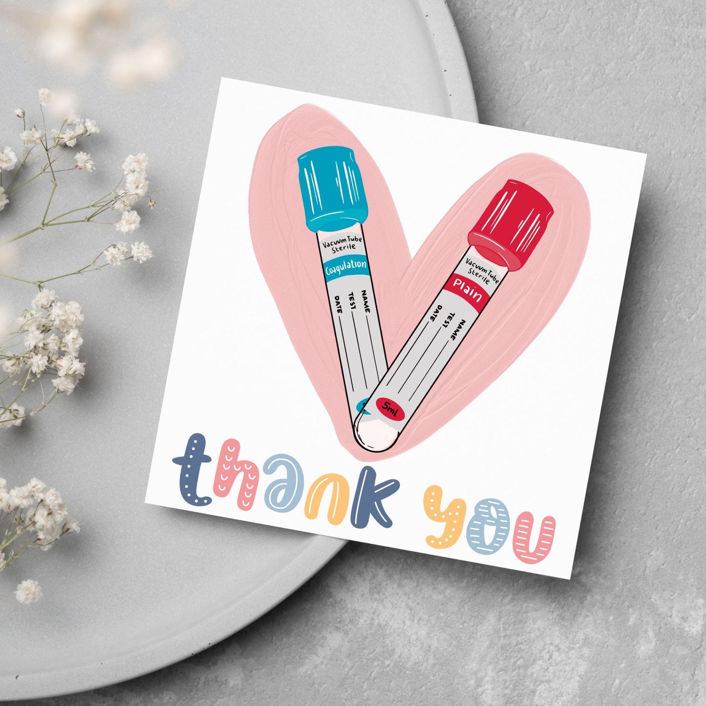 Thank You Card for Phlebotomist, Card For Blood Nurse, Thank You Card, Thanks Nurse, Phlebotomy Card