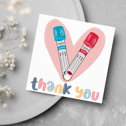 Thank You Card for Phlebotomist, Card For Blood Nurse, Thank You Card, Thanks Nurse, Phlebotomy Card