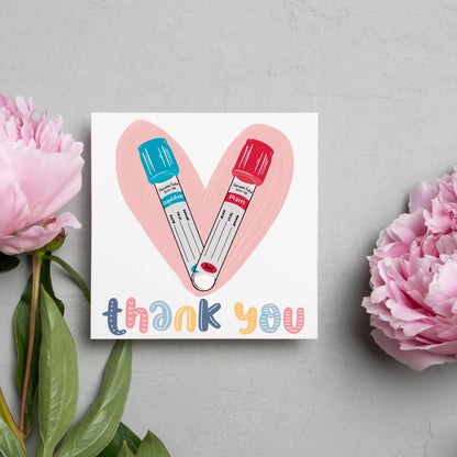 Thank You Card for Phlebotomist, Card For Blood Nurse, Thank You Card, Thanks Nurse, Phlebotomy Card