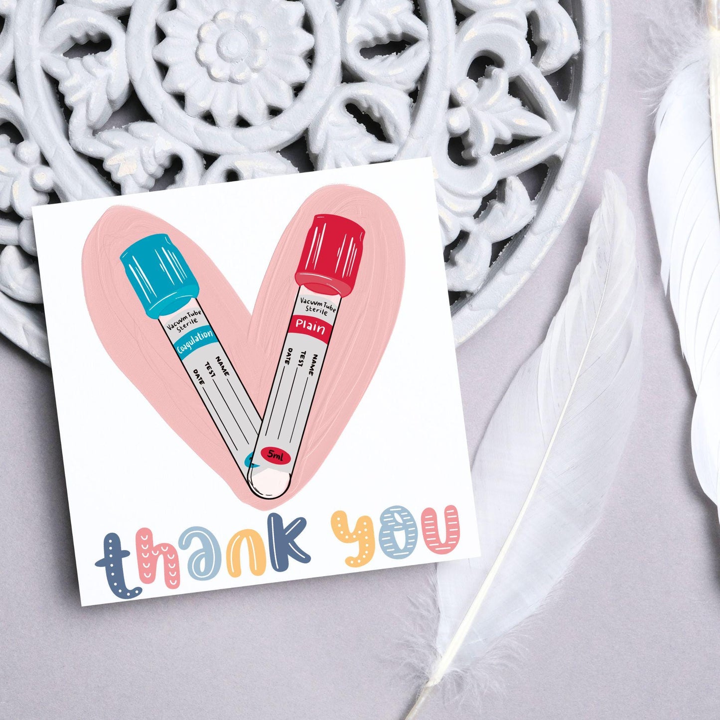 Thank You Card for Phlebotomist, Card For Blood Nurse, Thank You Card, Thanks Nurse, Phlebotomy Card