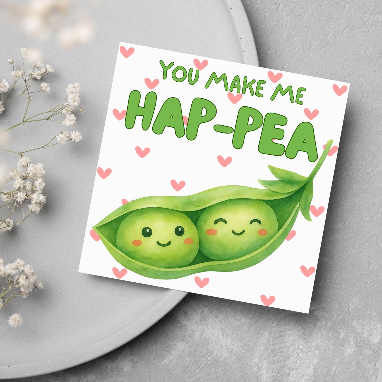 Pea Anniversary Card, Friendship Card, Just Because, Thinking of you, Appreciation Card