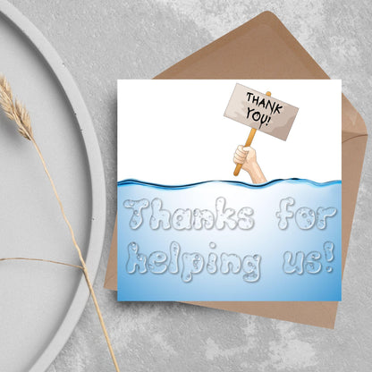 Thank You Card for Plumber, Plumbing Card, Flood Thanks, Coastguard