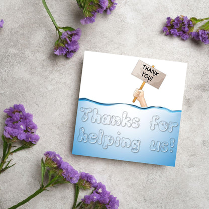 Thank You Card for Plumber, Plumbing Card, Flood Thanks, Coastguard