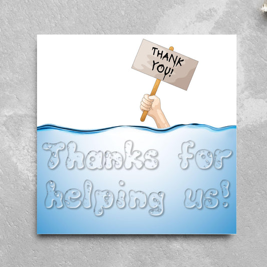 Thank You Card for Plumber, Plumbing Card, Flood Thanks, Coastguard