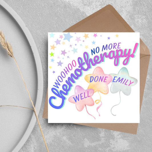 Personalised Congratulations Card, End of Chemo, Finished Treatment, Remission, Well Done, Beat Cancer Card, Chemotherapy