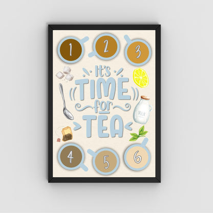 Kitchen Tea Choice Poster, Tea Chart, Tea Menu, Print for Kitchen, Teapot, Gift for Tea lover