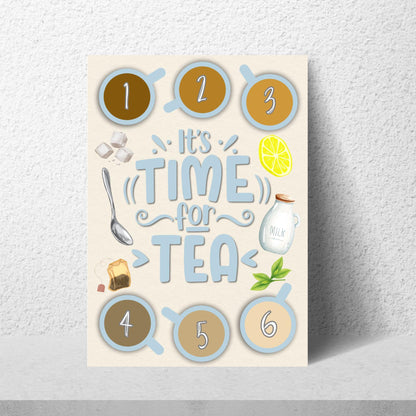 Kitchen Tea Choice Poster, Tea Chart, Tea Menu, Print for Kitchen, Teapot, Gift for Tea lover