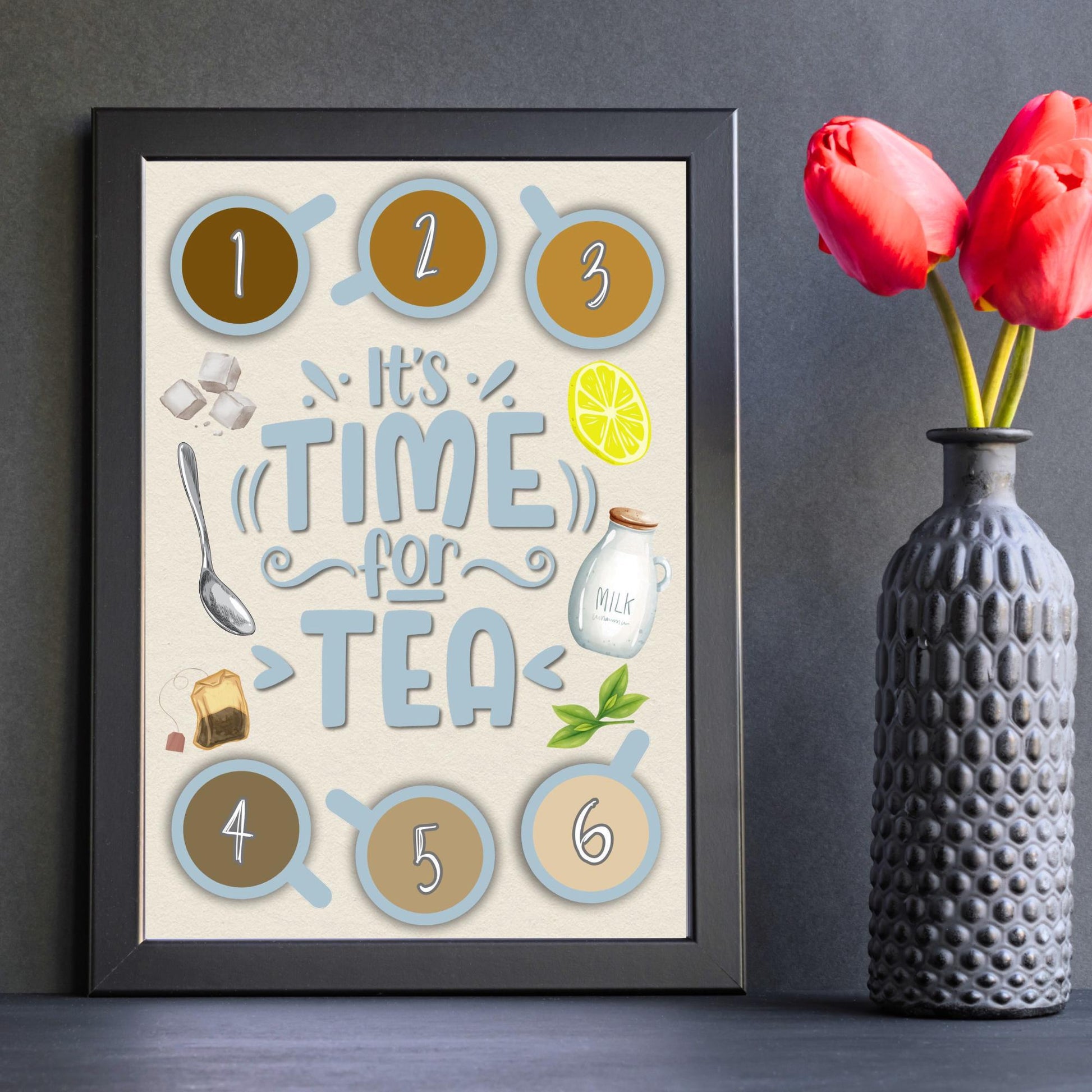 Kitchen Tea Choice Poster, Tea Chart, Tea Menu, Print for Kitchen, Teapot, Gift for Tea lover