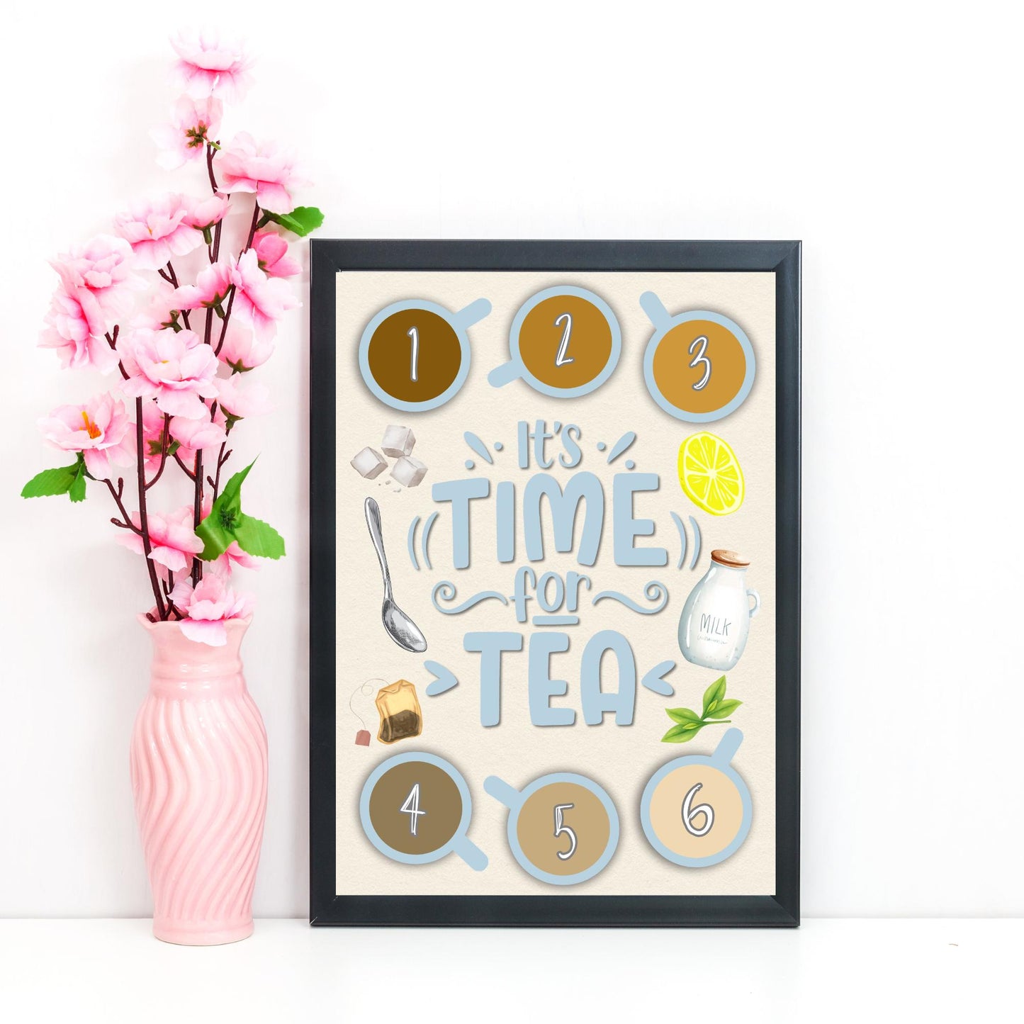 Kitchen Tea Choice Poster, Tea Chart, Tea Menu, Print for Kitchen, Teapot, Gift for Tea lover