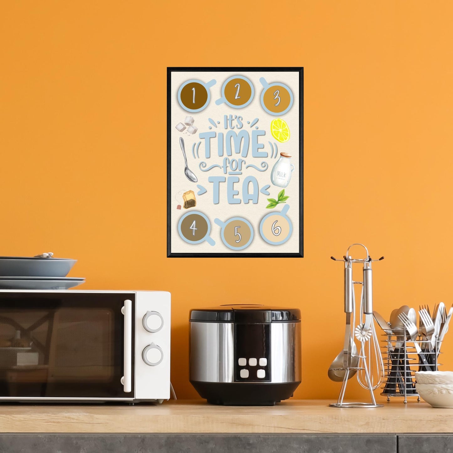 Kitchen Tea Choice Poster, Tea Chart, Tea Menu, Print for Kitchen, Teapot, Gift for Tea lover