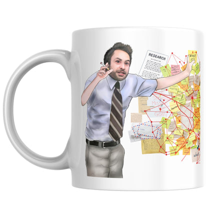 It's Always Sunny In Philadelphia Mug, Charlie Conspiracy, Pepe Silvia Doesn't Exist, Charlie Kelly Mailroom