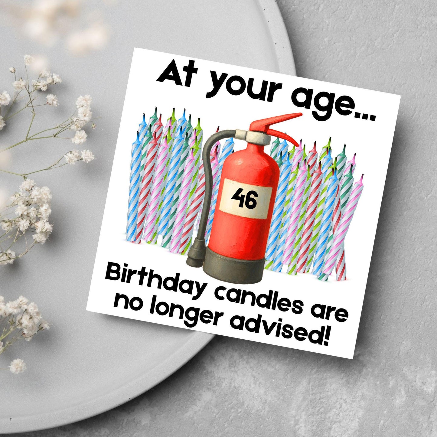 Custom Birthday Card, Birthday Candles, Funny Card for Mum, Card for Dad, Personalised Age Option.