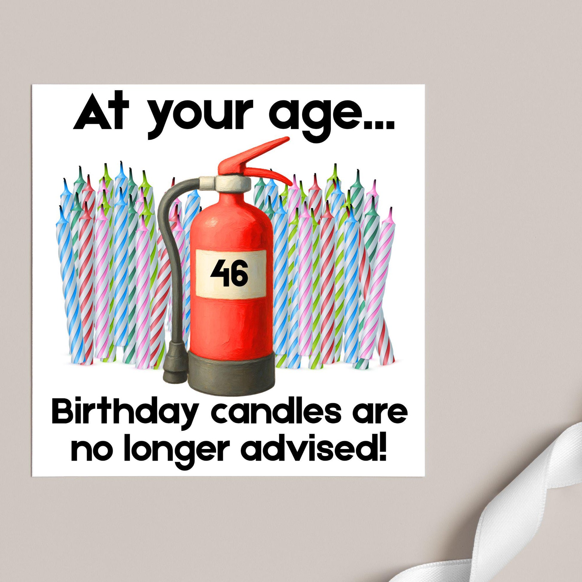 Custom Birthday Card, Birthday Candles, Funny Card for Mum, Card for Dad, Personalised Age Option.
