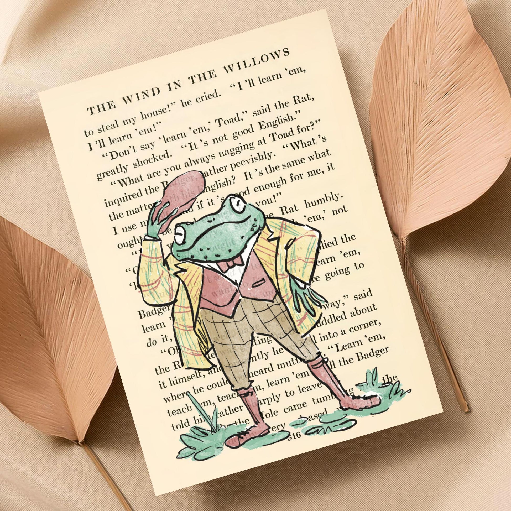 Wind in the Willows Inspired Book Prints, Choice of Characters, Literary A4 Poster, Book Wall Art