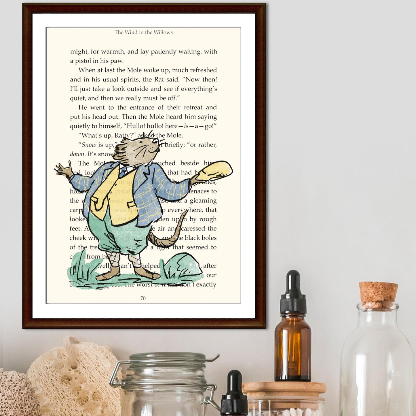 Wind in the Willows Inspired Book Prints, Choice of Characters, Literary A4 Poster, Book Wall Art